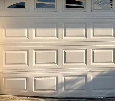 shifted garage door